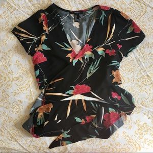 Red Flower Print Top